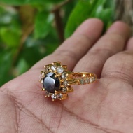 2.5 ct black diamond gold ring