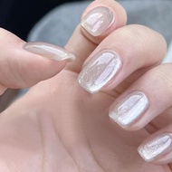 2 Flash Cat Eye Fake Nails Solid Color Gradual Change Fake Nail Nails Nail Film Handmade Q3d9  2