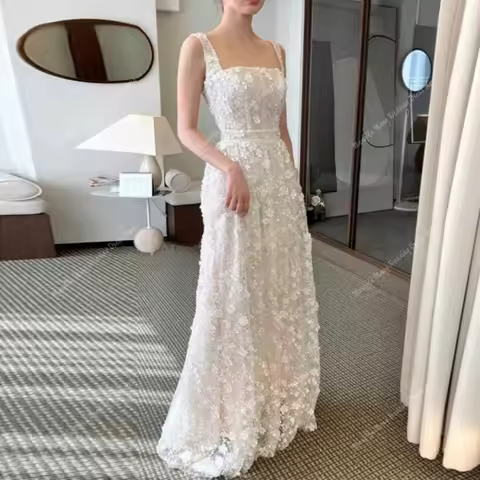Luxury Beading Lace Sweet Beauty Bride Wedding Party Dress Strapless Korea 드레스 Photography Prom Dres