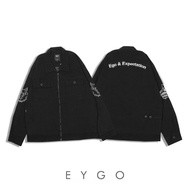 Work Jacket - Jacket Work Unisex Embroidery Art Black Eygo