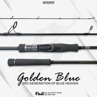 Senses Fishing Light Jigging Fishing Rod Golden Blue 2nd generation blue heaven Fuji reel seat Fuji 
