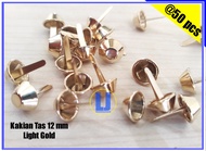 AKSESORIS TAS WANITA PAKU KELING CENTANG TABUNG KAKIAN 12 mm (PER 50 PCS) WARNA ATG POLES BAKAR BLAC