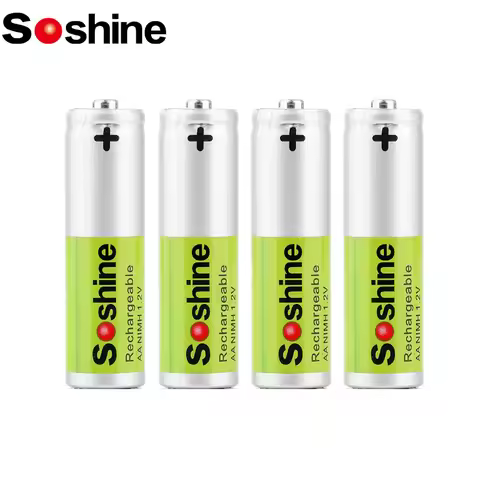 Soshine 4PC 1.2V 1300mAh Low Self Discharge Battery AA NIMH Rechargeable Batteries for Microphone Po