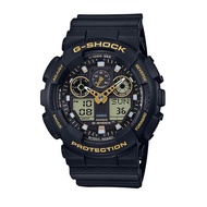 Casio G-Shock Large Ana-Digi Black Gold Dial Special Color Watch GA-100GBX-1A9