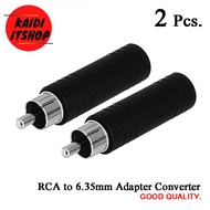 (2 ชิ้น) Rca Male to 6.35mm Mono Female Jack Connector