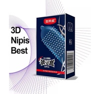 Kondom 3D Large Particle Condom Wolf Teeth Set G Spot Long Lasting Time Delay Condom Dotted Tahan La
