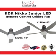 KDK Nikko Junior LED Remote Control Ceiling Fan (K12UX-48",K15UW-60") || Kipas