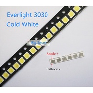 50pcs 100pcs Everlight 3030 6V 3V 1W SMD LED Cold White TV Backlight Lamp Beads for LED LCD TV Repair Backlight Strip