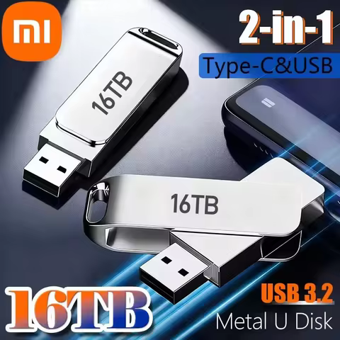 Xiaomi USB 3.2 16TB USB Flash Drive Memory Type-C 2-In-1 8TB 4TB OTG Pendrive 2TB High Speed Flash D
