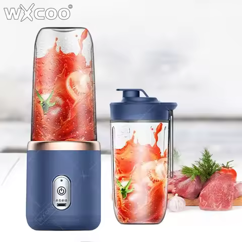 WXCOO Portable Electric Juice Cup Lemon Squeezer Juicer Mixer Orange Fruit Mixer USB Rechargeable 6 