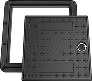 18 x 18 Inches Frp Solid Square Septic Tank Lid and Base with Handles Manhole Cover Clear Opening fo