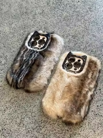 Luxury Ferret Fluffy Fur phone case protection for iPhone 16 15 13 12 11 14 Pro Max 16 Plus Lovely C