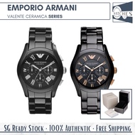 (SG LOCAL) Emporio Armani Valente Ceramica Series Chronograph Ceramic Strap Men Watch