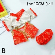 New Year 10CM 20CM Doll Clothes Couple Suit Ancient Style Hanfu Red Fairy Dress Plush Dolls Outfit T