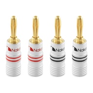 Nakamichi 24k Gold Plated Copper Banana Plug 12 - 18 AWG Gauge Size 4mm For Speaker Amplifier Cable 