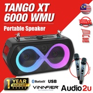 VINNFIER TANGO XT6000 WMU PORTABLE KARAOKE BLUETOOTH SPEAKER 300W / PARTY LIGHTS EFECTS / 2 UHF WIRE