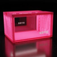 goto芭比粉色夜光鞋盒智能聲控發光收納盒透明球鞋鞋櫃