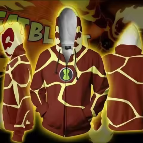 ♥ New 2025 Anime Ben10 Alien Force 3D Print Zip Up Women/Men Hoodie Sweatshirt Ben Tennyson 10 Cospl