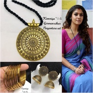 Indian Nayanthara Inspired Large Earring and Jewel Set Bangles 2.8 size only
