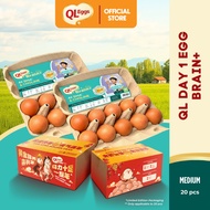 Limited Edition CNY Packaging QL Brain+  Day 1 Egg - Medium 20pcs Fresh Egg Farm Fresh Egg Telur Seg