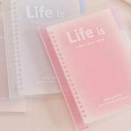 1pc Creative PP Matte Fantasy Colorful 20 Rings Plastic Loose-Leaf A5/B5 Lined Notebook Back To Scho