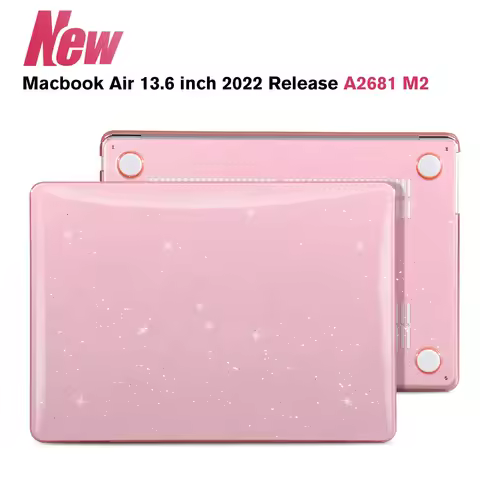 EooCoo Glitter Plastic Hard Shell Case For Macbook Air 13 (M4 M3 M2 M1) For Macbook Air 15 (M4 M3 M2