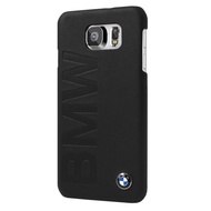 BMW Genuine Leather Debossed Logo Backcase for Samsung Galaxy S6 Edge, BlackMW Genuine Leather Debos
