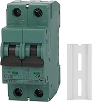 DC Thermal Magnetic Miniature Circuit Breaker, 500V 2 Pole 40 Amp Circuit Switch for Solar, DIN Rail