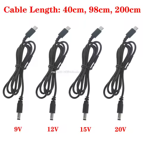 USB C Type C PD to 9V 12V 15V 20V 5.5x2.1mm Power Supply Cable for Wireless Router Laptop LED Strip 