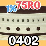 10pcs Chip resistor smd 75R0 750 1% size 0402 1005 75ohm 75 ohm 75R