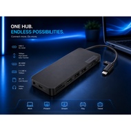 Lenovo USB-C Slim Travel Dock, 8 Ports, Up to 65W PD Pass Through, Integrated USB-C Cable, 4K Displa