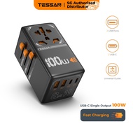 TESSAN - 100W GaN Fast Charging Travel Plug UK AU EU Universal Travel Adapter USB Charging Adapter
