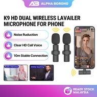 Alpha Wireless K9 Lavalier Portable Mini Microphone for IOS Android Vlog Live Gaming Phone Microphon