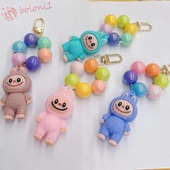 [READY STOCK] Labubu PVC Pendant, Cartoon Mini Labubu Doll Keychain, Car Key Ring Creative Funny Backpack Charms Labubu Doll Surprise Box Keyring Bag Decor