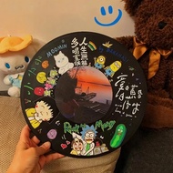 Emulation Vinyl Record Personalized Desktop Decoration Graffiti Party Decor Birthday