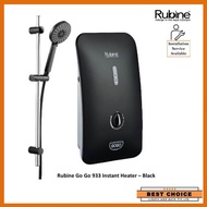 Rubine 933 Instant Water Heater Black/White With Shower Set - bathroom toilet shower heater