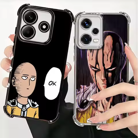 One P-Punch-Mans Saitama King Soft Phone Case For Xiaomi Redmi Note 14 15 Pro Plus 13 12 11S 11T 5G 