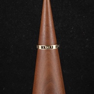 TIFFANY&CO(蒂芙尼) Atlas 經典羅馬數字 四鑽 戒指 18K黃金/鑽石 54 黃金 18K