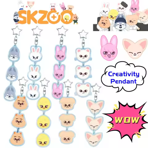 New Stray Kids SKZOO Jiniret Bbokari Wolf chan merchandise support keychain backpack exquisite acces