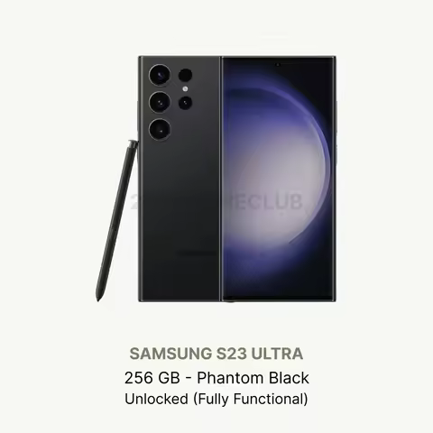 Samsung Galaxy S23 Ultra, 256GB, Phantom Black - Unlocked (Renewed)