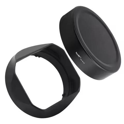 Haoge LH-RX1B Square Metal Bayonet Lens Hood Shade With Lens Cap For Sony Cyber Shot DSC RX1 RX1R RX
