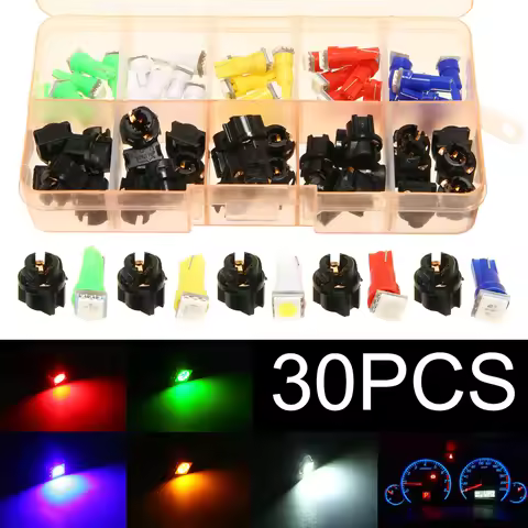 Car Auto T5 5050 SMD LED Light Bulbs Instrument Panel Dashboard Light Bulbs Lamp 12V 5 Kind Color T5