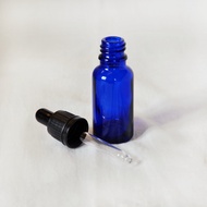 Glass Bottle (Dropper) / 10ml / Blue Bottle With Black Plastic Dropper Cap