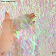 LUVSCENARIOVAGK Wavy Curtain, Colorful Iridescent Rain Curtain, Props Metallic Foil Shimmer Transpar