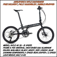 🔥OFFICIAL SG RIFLE DISTRIBUTOR🔥 Model AK20 | AS20 | 9 or 18 Speed Foldable Aluminium Bicycle | Shimano Altus