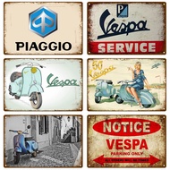 【JB Traders】 Vespa Vintage Wall Metal Tin sign Vintage Retro Wall House Restaurant Decoration Plaque
