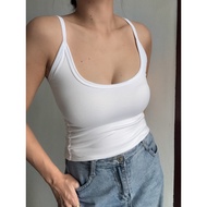 Jade | Celeste Tank Halter Top Slim-Fitting Basic Cotton Spandex Fabric