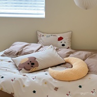 100Sins Quilt Cover Sheet 1.8 Cotton Pure Cotton Cute Dormitory Children Rabbit Four-Piece Set Carto