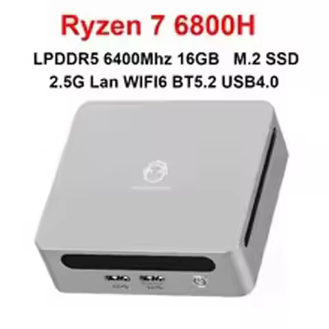 SZBOX Ryzen 7 6800H Mini PC Windoms 11 Pro M.2 NVME 16GB SSD USB 4.0 WiFi 6 BT5.2 Desktop Office Com
