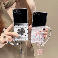 【Fold Hinge】Hard PC For SAMSUNG Z Flip 7 6 5 4 3 Little Love Bow Bracelet Shockproof Lens Protector 